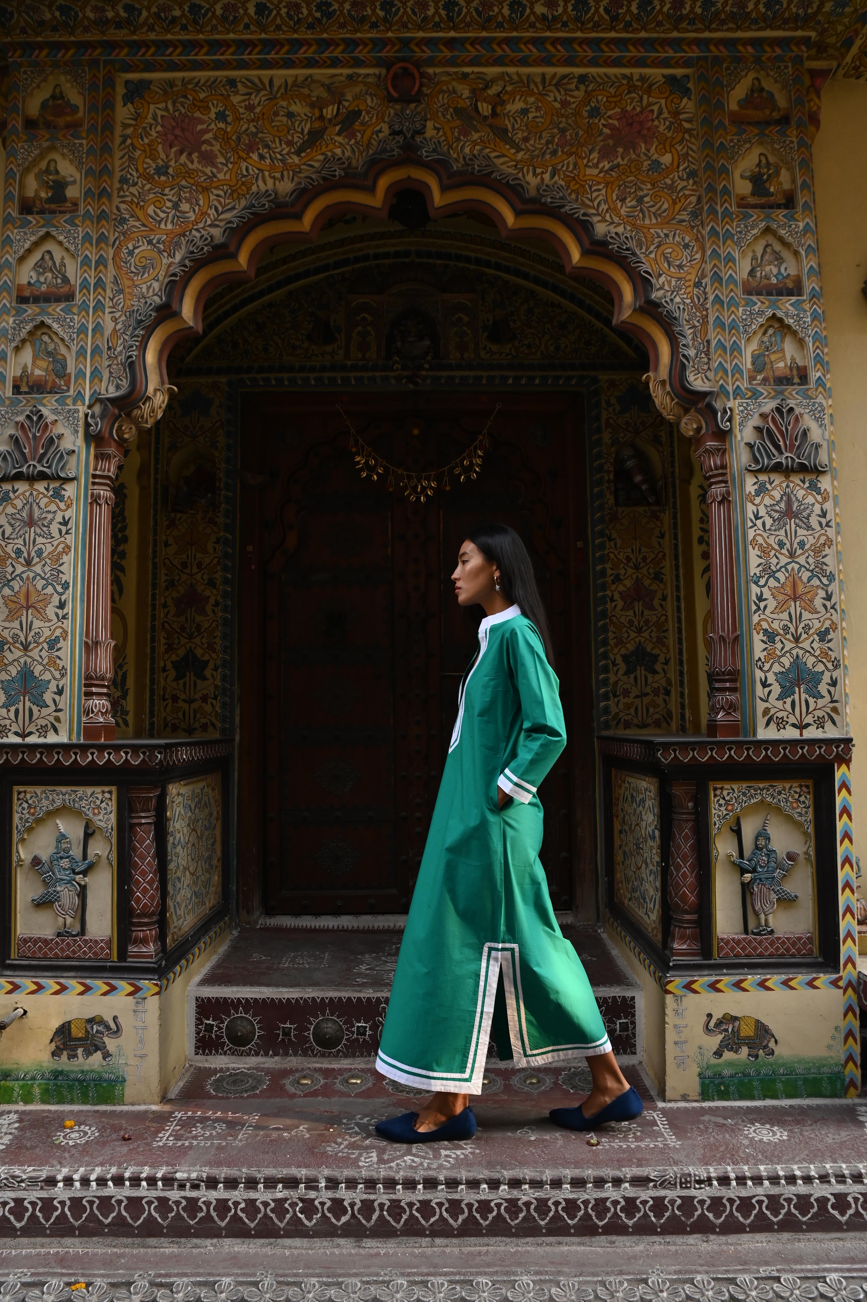 Laya Kaftan Emerald Green