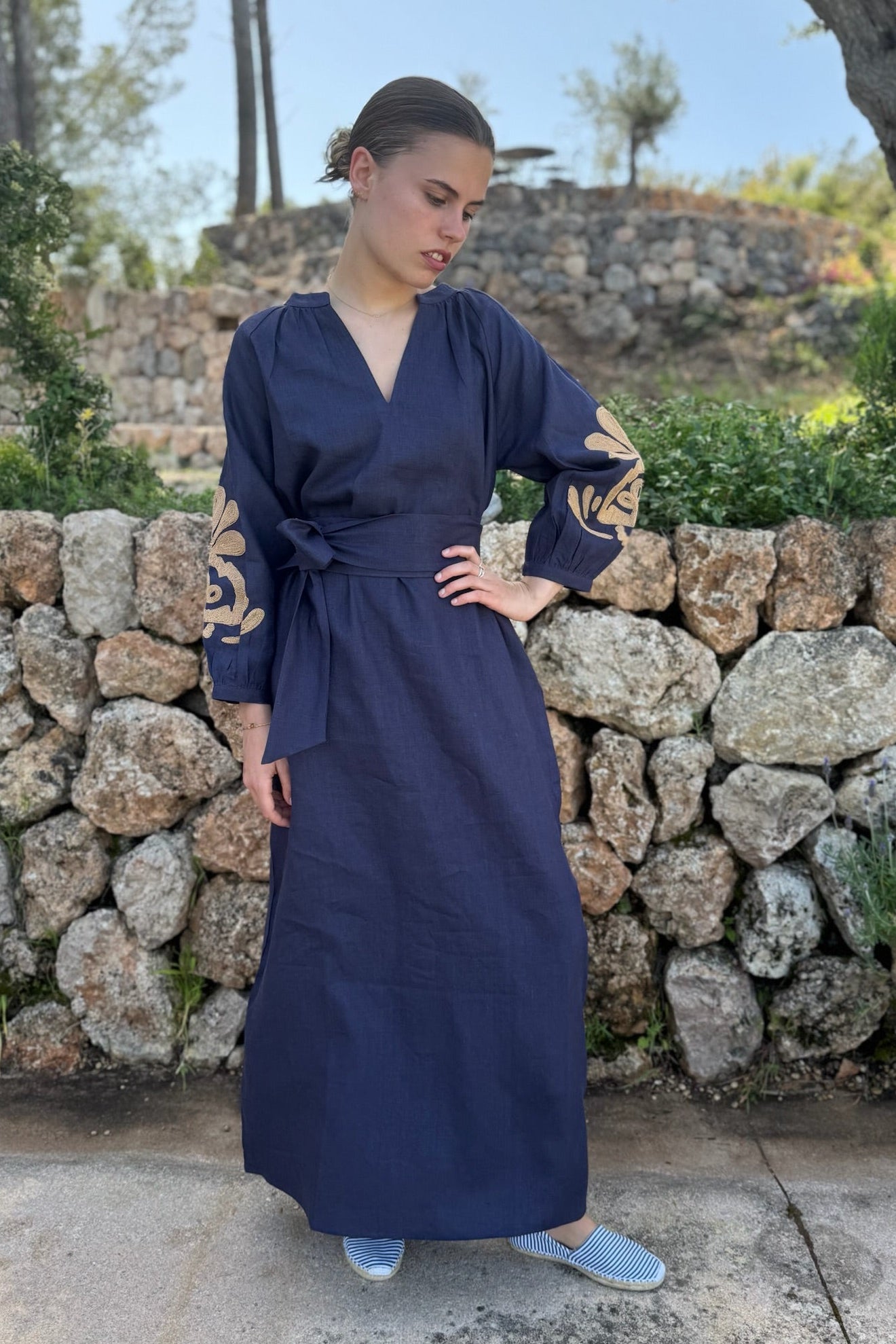 Essaia Linen Dress Midnight Blue