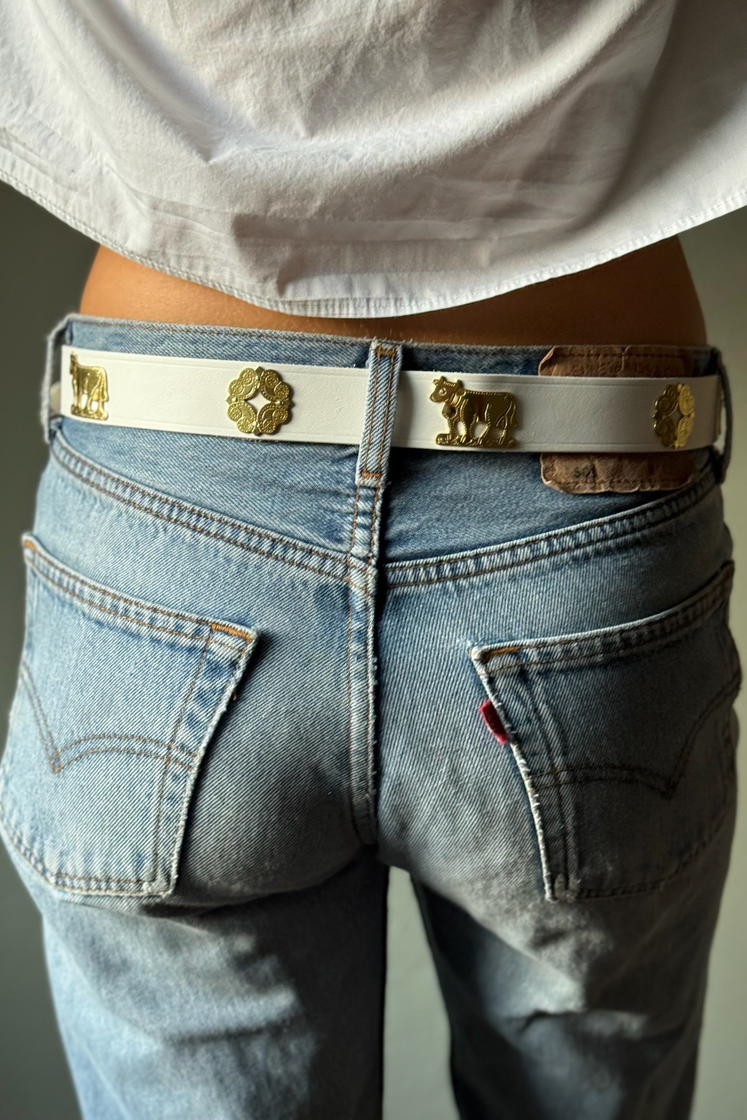Appenzell "Chüeli" Belt white narrow