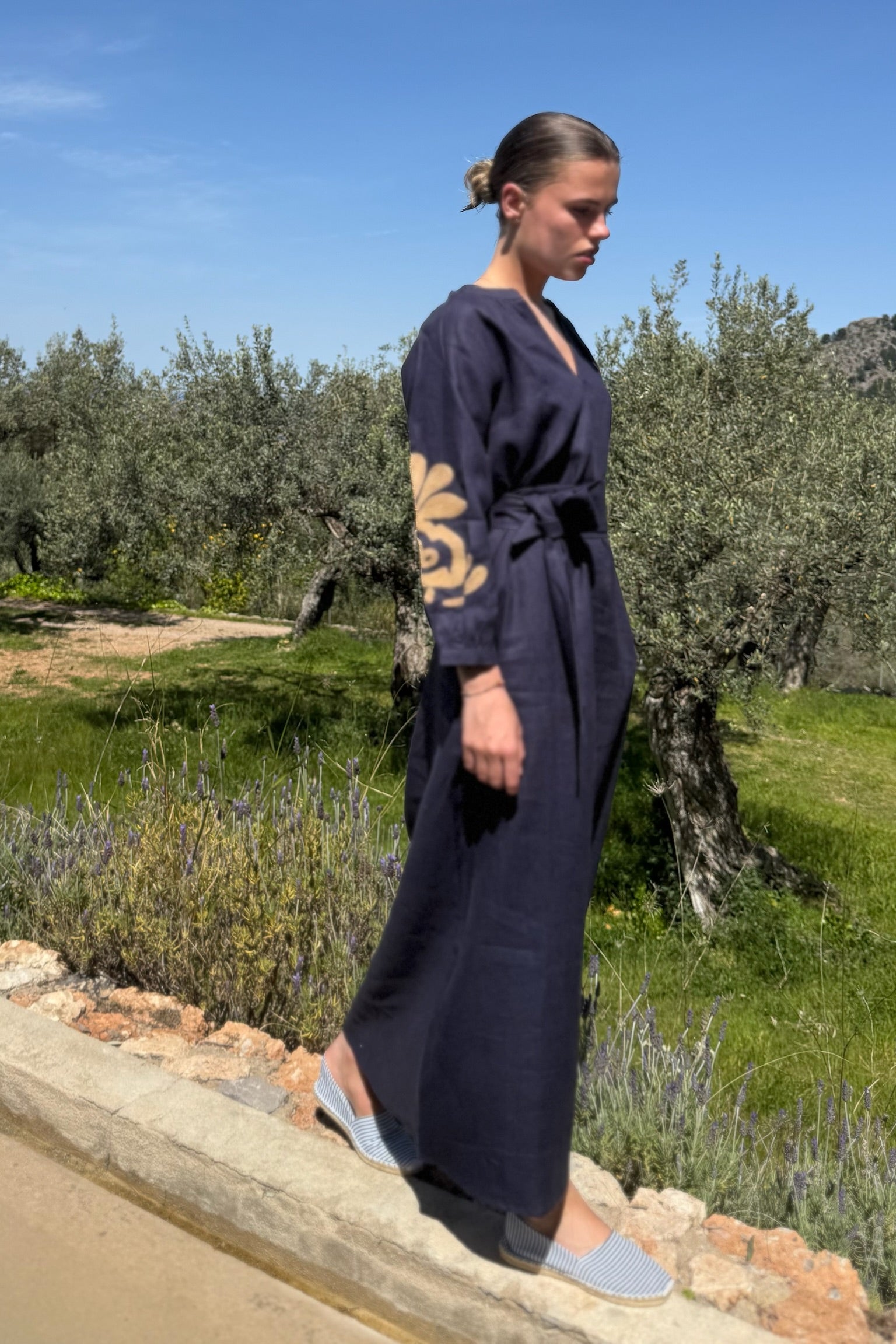 Essaia Linen Dress Midnight Blue