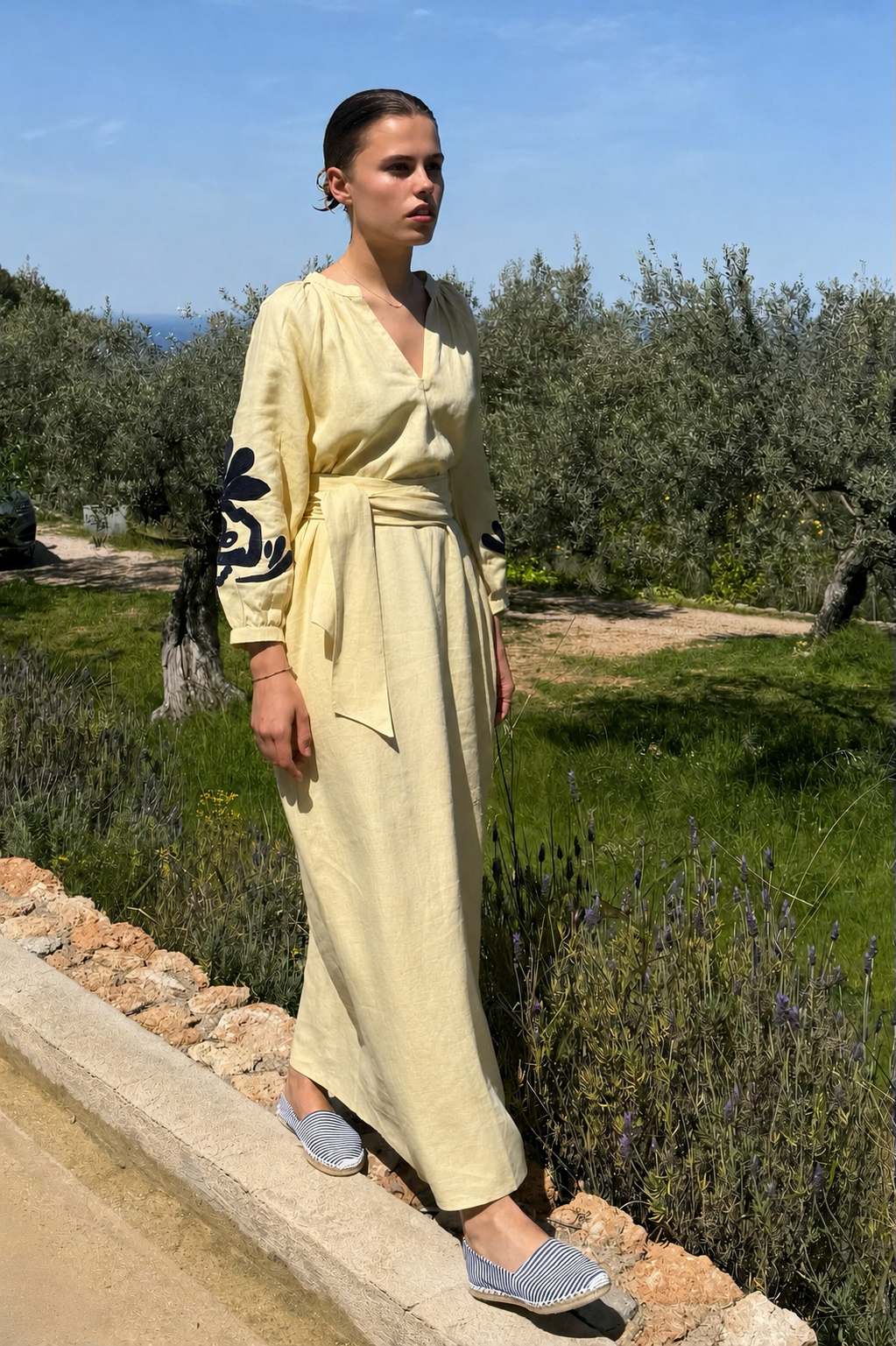 Essaia Linen Dress Butter Yellow