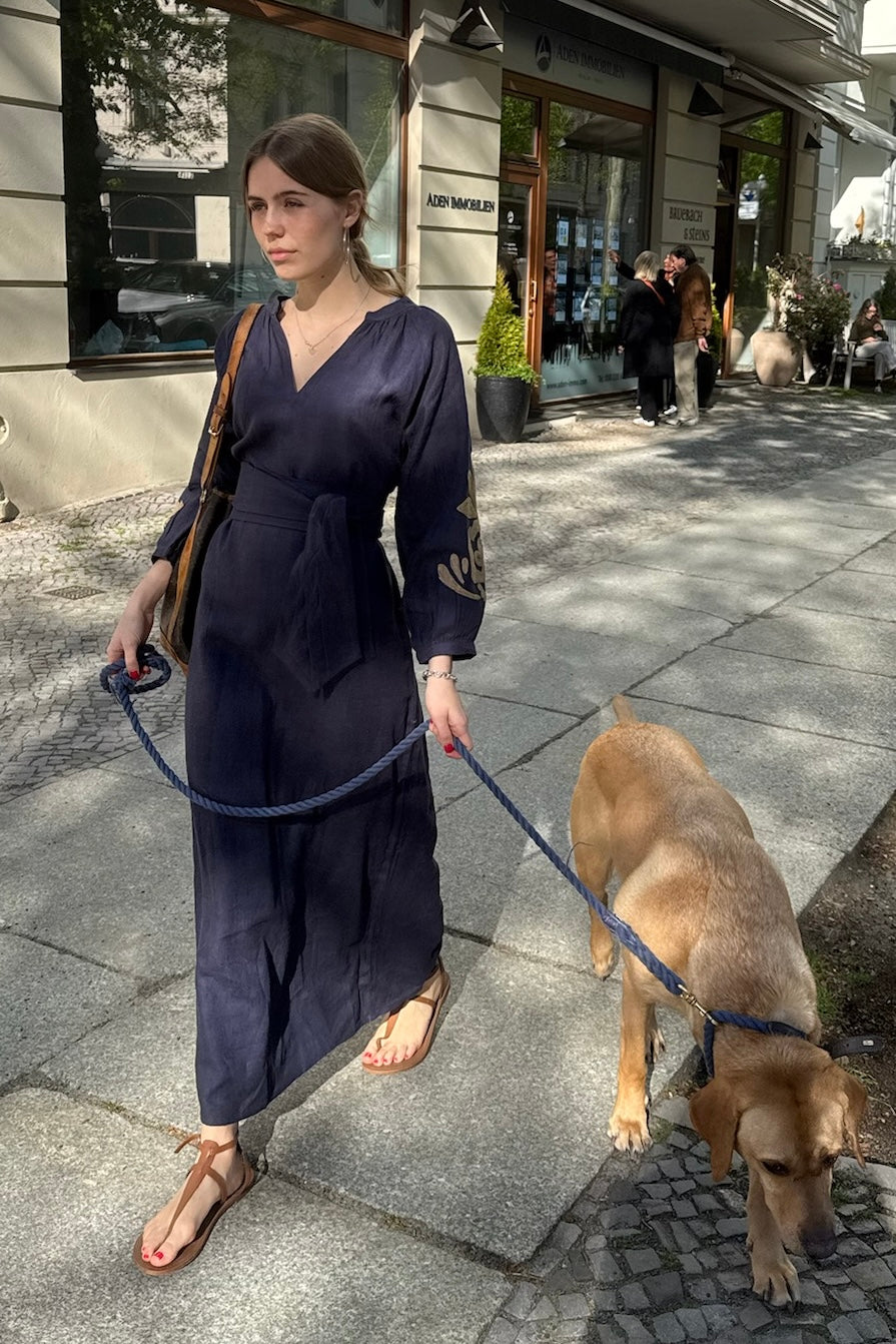 Essaia Linen Dress Midnight Blue