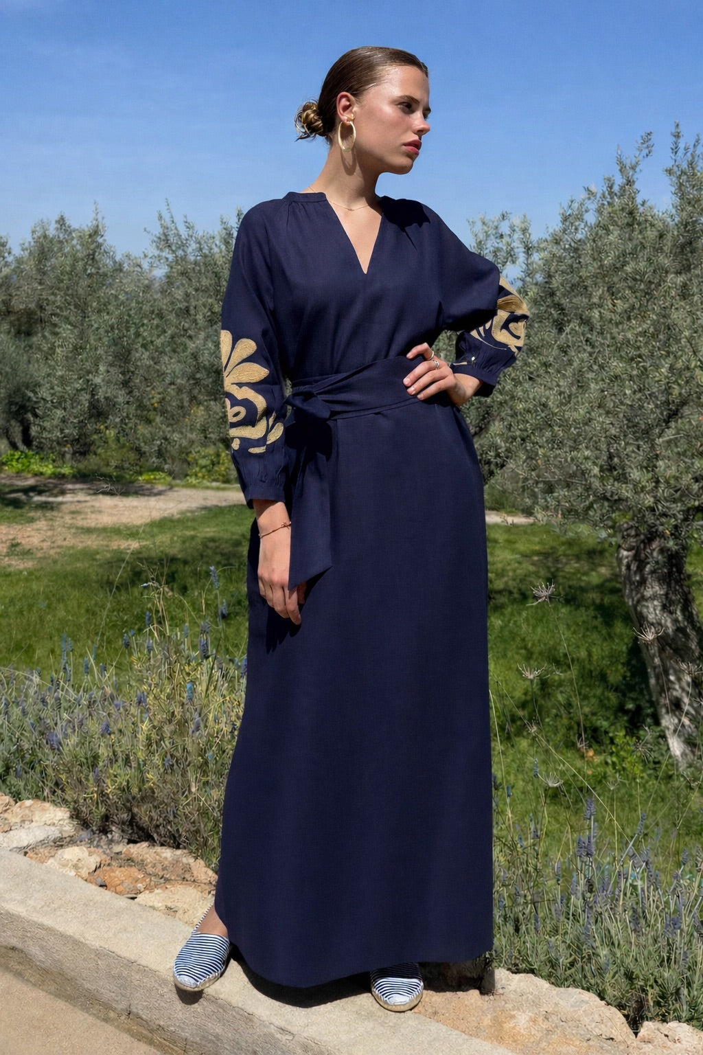 Essaia Linen Dress Midnight Blue