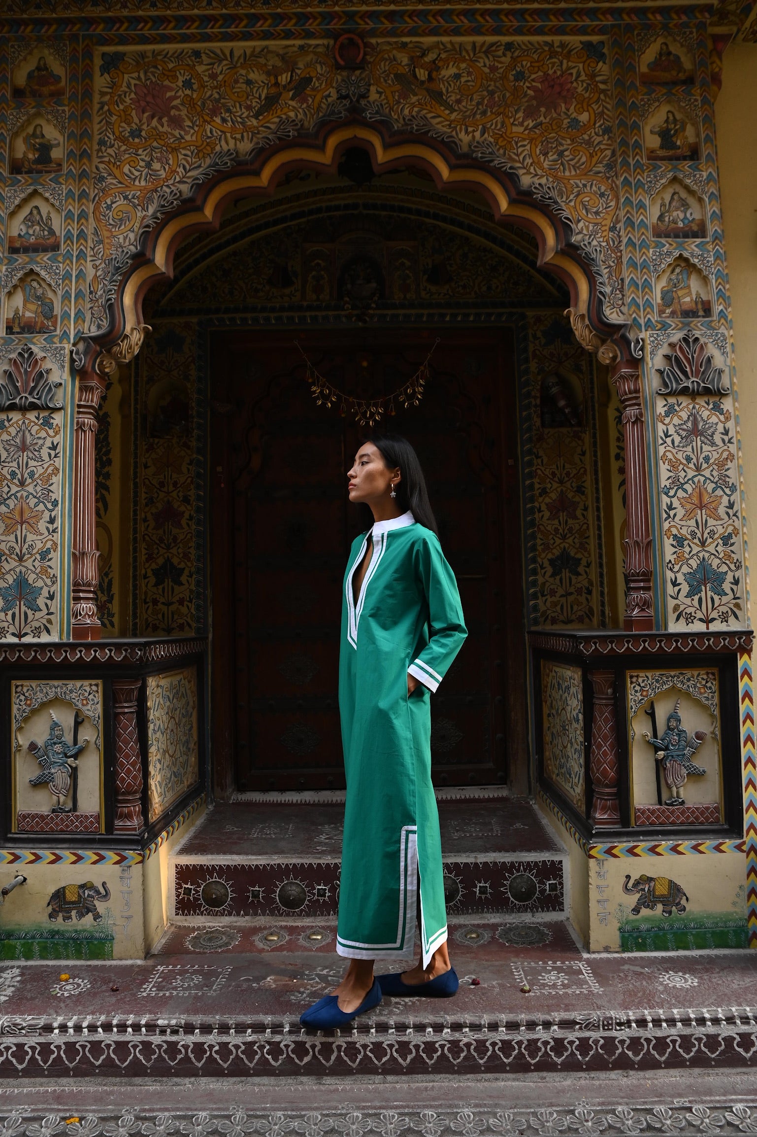 Laya Kaftan Emerald Green