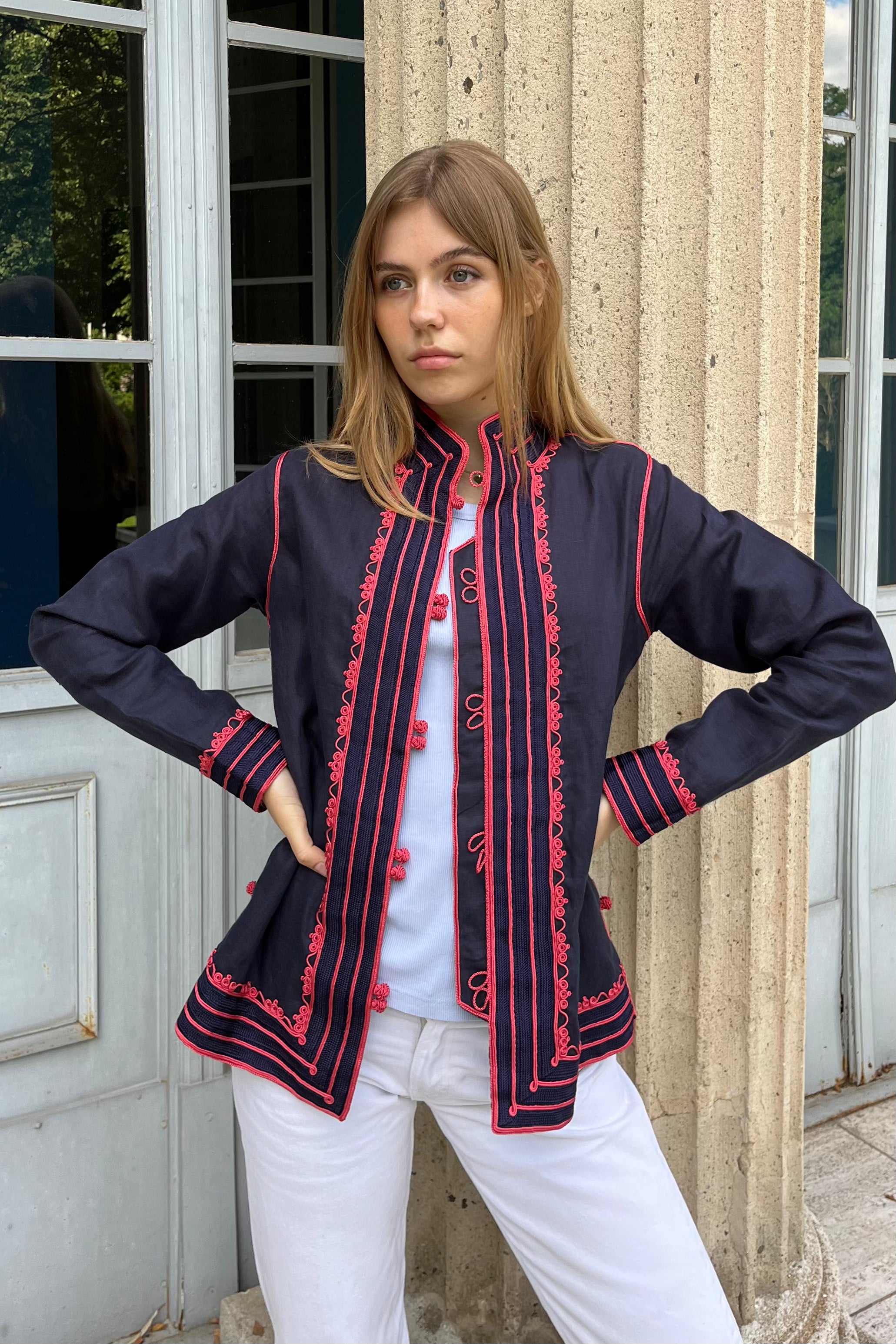 Moroccan linen jacket